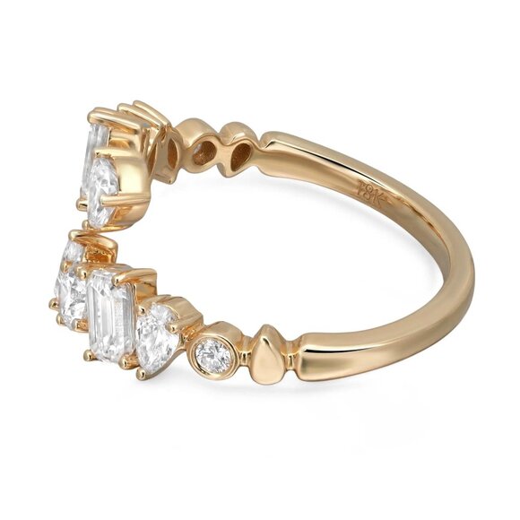 Multi Shape Lab Grown Diamond Bypass Ring 18K Yellow Gold 1.65Cttw - Picture 5 of 5